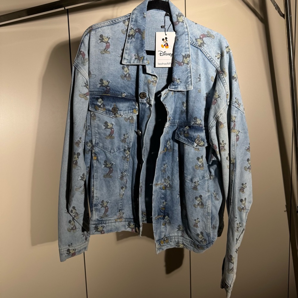 Disney x boohooMAN Denim MICKEY MOUSE Jacket